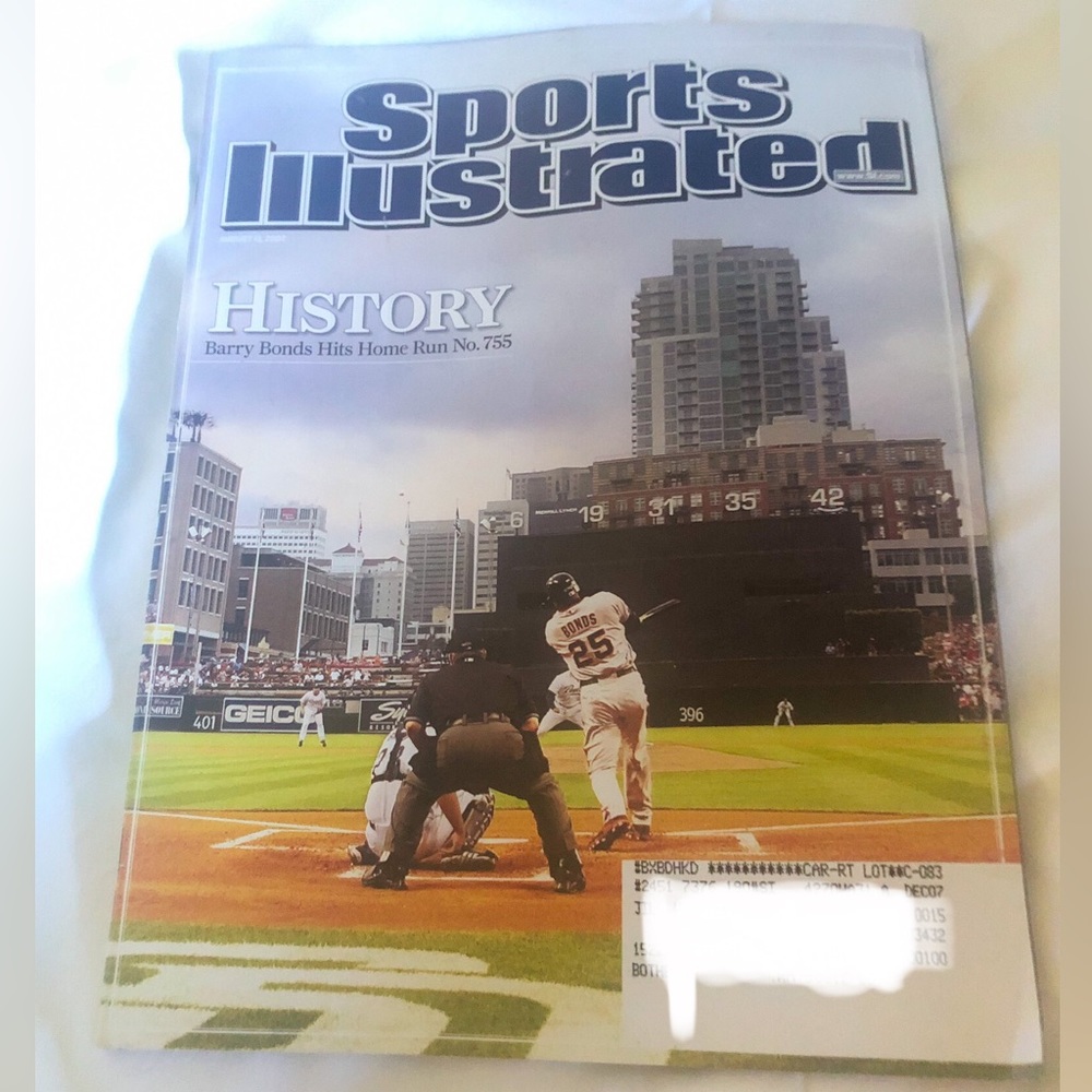 ICONIC‼️ August 2007 “History” sports illustrated Glavine, Bonds & Rodriguez